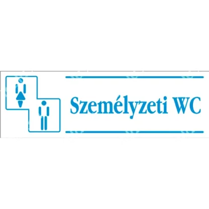 Személyzeti WC matrica / tábla (kék/fehér