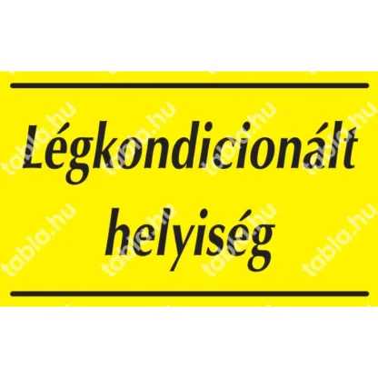 Légkondicionált helyiség matrica (belül ragasztható)