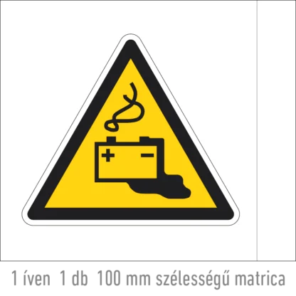 Akkumulátorhelyiség matrica (ISO 7010-W026 piktogram)