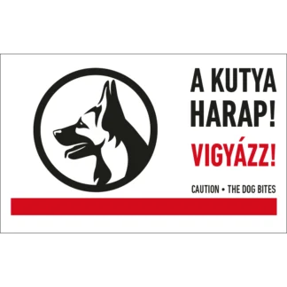 A kutya harap! Vigyázz! matrica / tábla