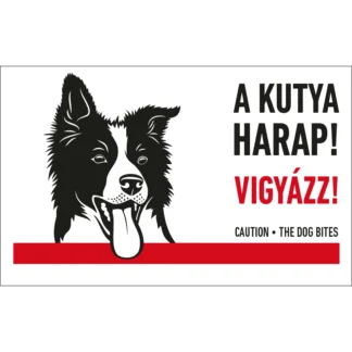 A kutya harap! Vigyázz! matrica / tábla