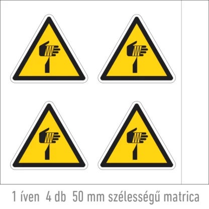 Éles tárgyak matrica (ISO 7010-W022 piktogram)