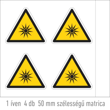 Optikai sugárzás matrica (ISO 7010-W027 piktogram)