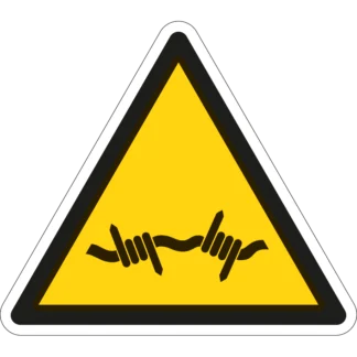 Szögesdrót matrica (ISO 7010-W033 piktogram)