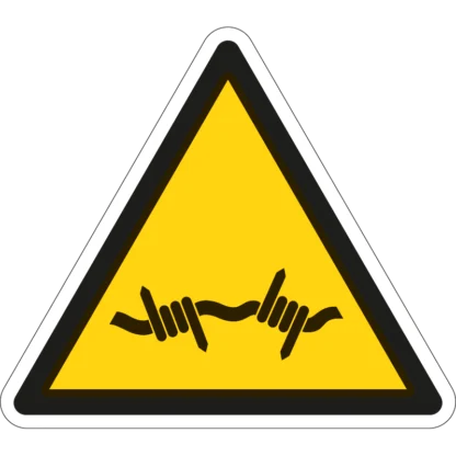 Szögesdrót matrica (ISO 7010-W033 piktogram)