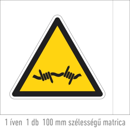 Szögesdrót matrica (ISO 7010-W033 piktogram)