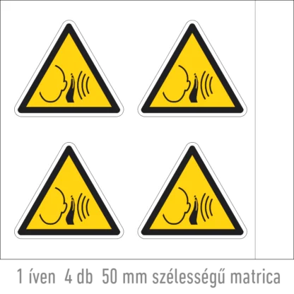 Hirtelen hanghatás matrica (ISO 7010-W038 piktogram)