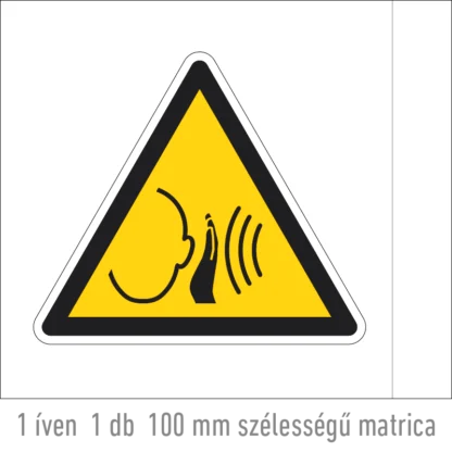 Hirtelen hanghatás matrica (ISO 7010-W038 piktogram)