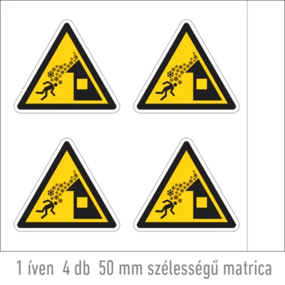 Tetőről lecsúszó hó matrica (ISO 7010-W040 piktogram)