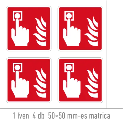 Kézi tűzjelző matrica / tábla (ISO 7010-F005 piktogram)