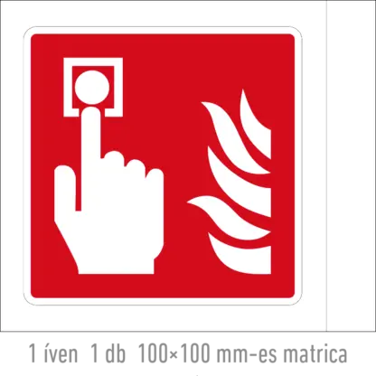 Kézi tűzjelző matrica / tábla (ISO 7010-F005 piktogram)