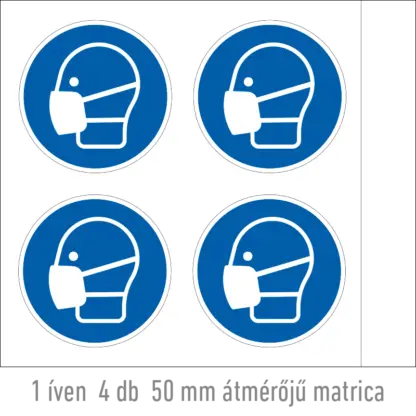 Porvédő maszk használata kötelező! matrica (ISO 7010-M016 piktogram)