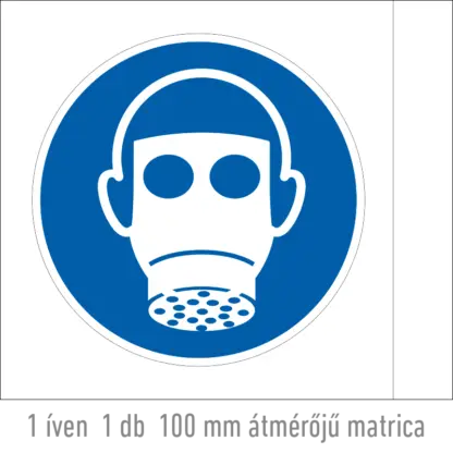 Légzésvédő használata kötelező! matrica (ISO 7010-M017 piktogram)