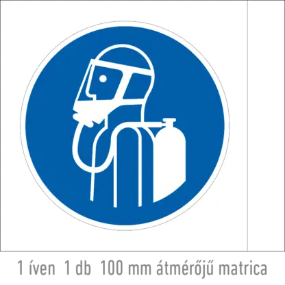 Légzőkészülék használata kötelező! matrica (ISO 7010-M047 piktogram)