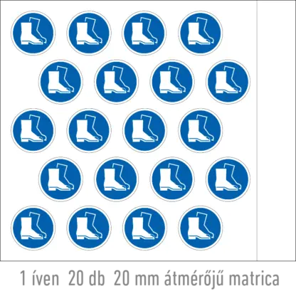 Védőlábbeli használata kötelező! matrica (ISO 7010-M008 piktogram)