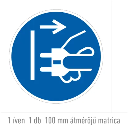 A készülék nyitás előtt áramtalanítandó! matrica (ISO 7010-M006 piktogram)