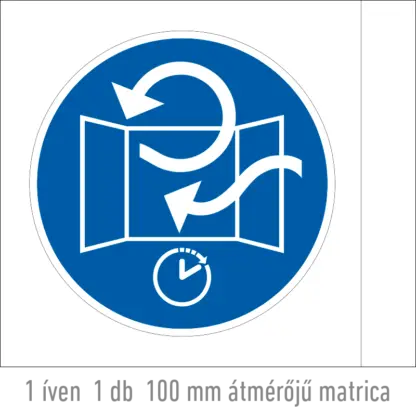10 percenként kötelező szellőztetni! matrica (piktogram)