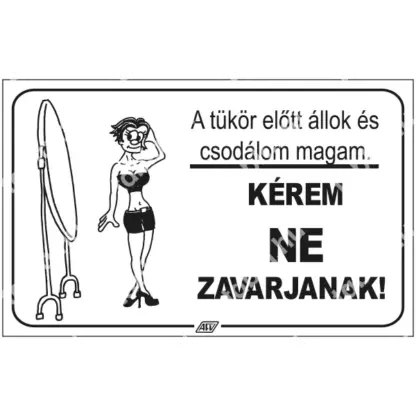 Kérem ne zavarjanak! (női) matrica / tábla