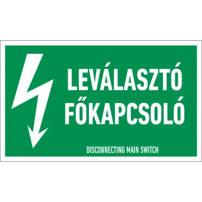 Leválasztó főkapcsoló matrica / tábla