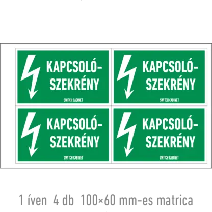 Kapcsolószekrény matrica