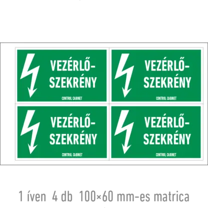 Vezérlőszekrény matrica