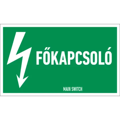 Főkapcsoló matrica / tábla