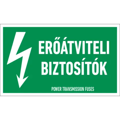 Erőátviteli biztosítók matrica / tábla