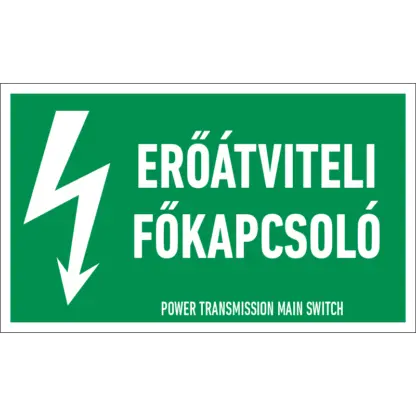 Erőátviteli főkapcsoló matrica / tábla