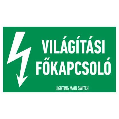 Világítási főkapcsoló matrica / tábla