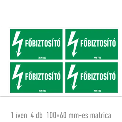 Főbiztosító matrica / tábla