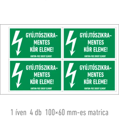 Gyújtószikramentes kör eleme! matrica