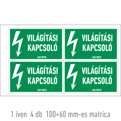 Világítási kapcsoló matrica / tábla