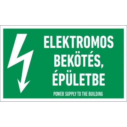 Elektromos bekötés épületbe matrica / tábla