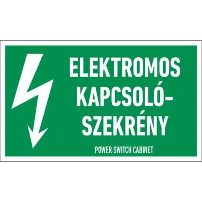 Elektromos kapcsolószekrény matrica / tábla