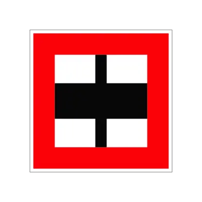 B.9.b Elsőbbségadás főág keresztezésénél hajózási tábla
