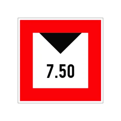 C.2.b Korlátozott magasság (méterben) hajózási tábla
