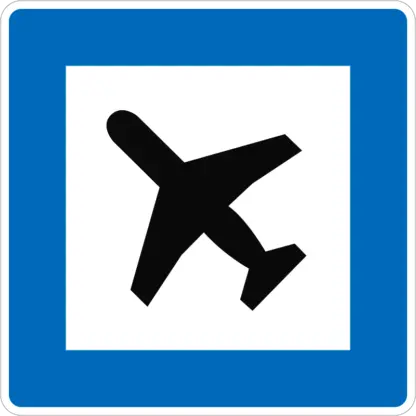 Repülőtér KRESZ közlekedési tábla