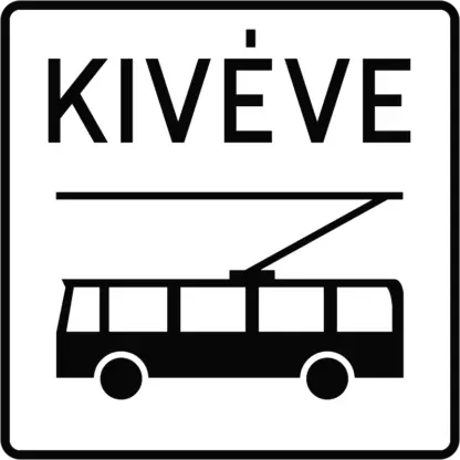 Kivéve trolibusz KRESZ közlekedési tábla