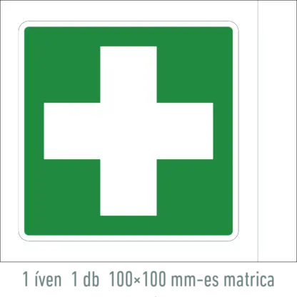 Elsősegélyhely matrica / tábla (ISO 7010-E003 piktogram)