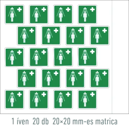 Biztonsági zuhany matrica / tábla (ISO 7010-E012 piktogram)