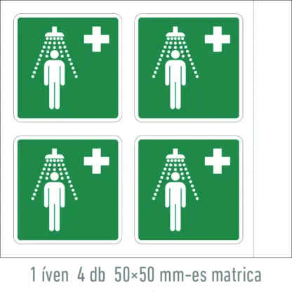 Biztonsági zuhany matrica / tábla (ISO 7010-E012 piktogram)