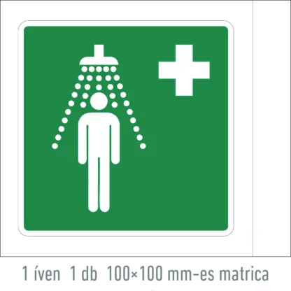 Biztonsági zuhany matrica / tábla (ISO 7010-E012 piktogram)