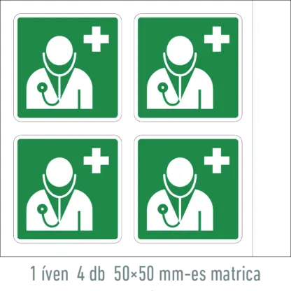 Orvos matrica / tábla (ISO 7010-E009 piktogram)