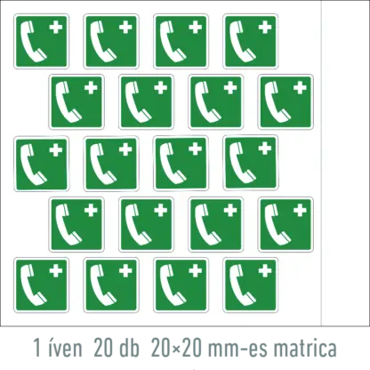 Vésztelefon matrica / tábla (ISO 7010-E004 piktogram)