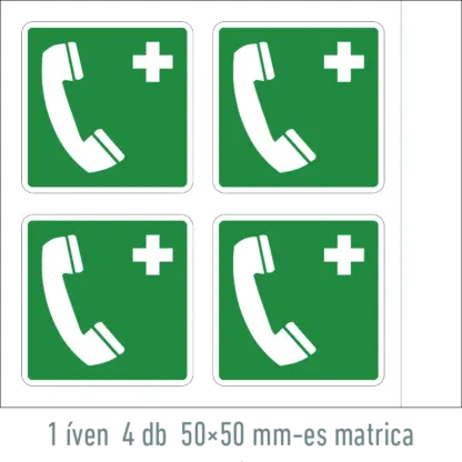 Vésztelefon matrica / tábla (ISO 7010-E004 piktogram)