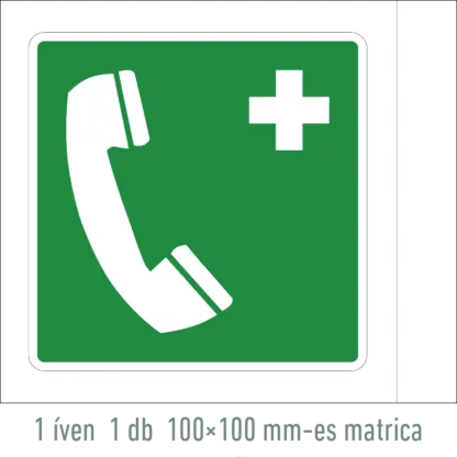 Vésztelefon matrica / tábla (ISO 7010-E004 piktogram)