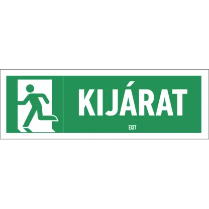 Kijárat matrica / tábla (ISO 7010-E001 piktogram + felirat)