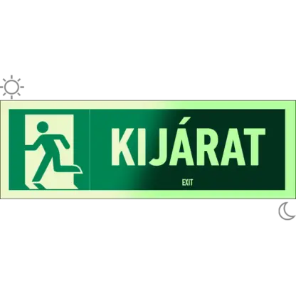 Kijárat matrica / tábla (ISO 7010-E001 piktogram + felirat)
