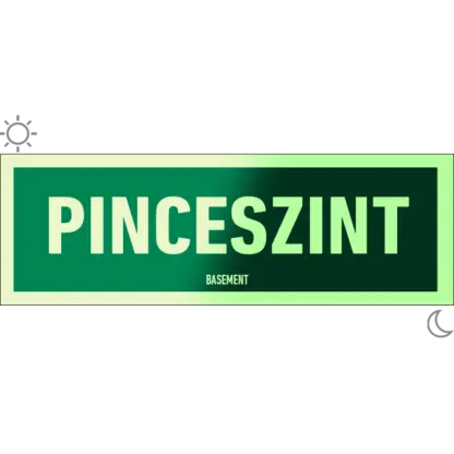 Pinceszint utánvilágító tábla (felirat)