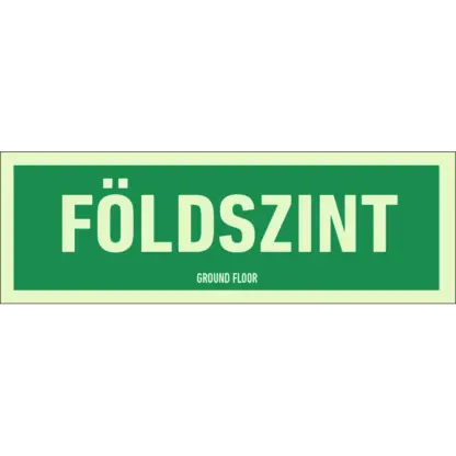 Földszint utánvilágító tábla (felirat)